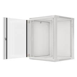 Lanberg WF01-6615-10S 19" 15U SZÉL:600mm MÉLY:600mm MAG:774mm lapraszerelt üvegajtós szürke fali rack szekrény