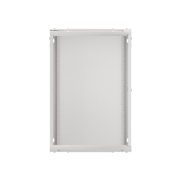 Lanberg WF01-6618-10S 19" 18U SZÉL:600mm MÉLY:600mm MAG:907mm lapraszerelt üvegajtós szürke fali rack szekrény