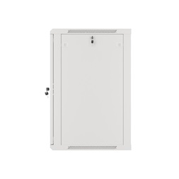 Lanberg WF01-6618-10S 19" 18U SZÉL:600mm MÉLY:600mm MAG:907mm lapraszerelt üvegajtós szürke fali rack szekrény