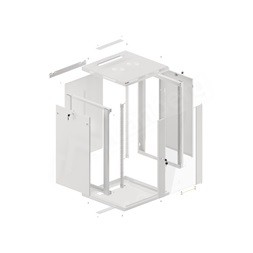 Lanberg WF01-6618-10S 19" 18U SZÉL:600mm MÉLY:600mm MAG:907mm lapraszerelt üvegajtós szürke fali rack szekrény