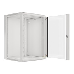 Lanberg WF01-6618-10S 19" 18U SZÉL:600mm MÉLY:600mm MAG:907mm lapraszerelt üvegajtós szürke fali rack szekrény