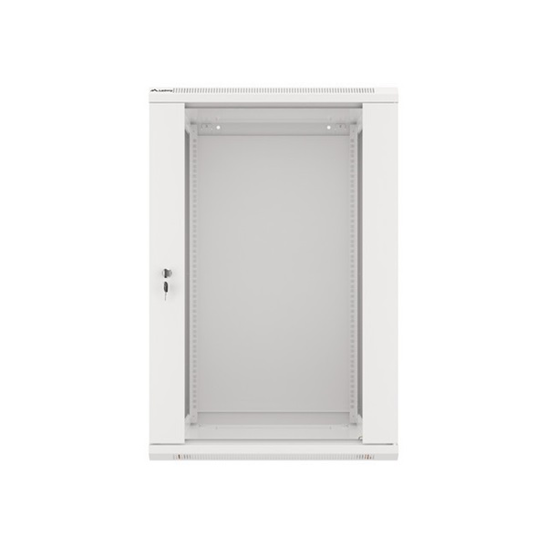 Lanberg WF01-6618-10S 19" 18U SZÉL:600mm MÉLY:600mm MAG:907mm lapraszerelt üvegajtós szürke fali rack szekrény