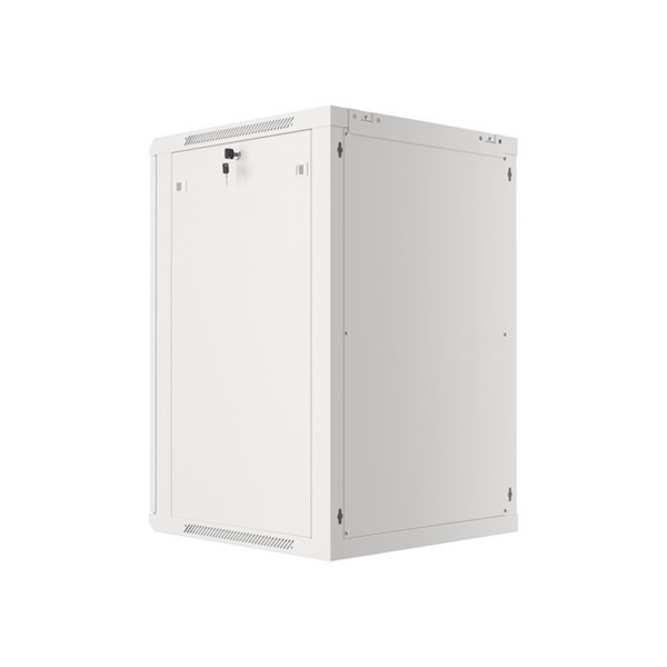 Lanberg WF01-6618-10S 19" 18U SZÉL:600mm MÉLY:600mm MAG:907mm lapraszerelt üvegajtós szürke fali rack szekrény