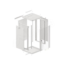 Lanberg WF01-6622-10S 19" 22U SZÉL:600mm MÉLY:600mm MAG:1085mm lapraszerelt üvegajtós szürke fali rack szekrény