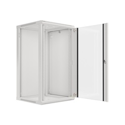 Lanberg WF01-6622-10S 19" 22U SZÉL:600mm MÉLY:600mm MAG:1085mm lapraszerelt üvegajtós szürke fali rack szekrény