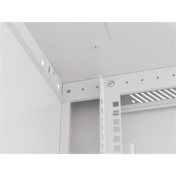 Lanberg WF01-6622-10S 19" 22U SZÉL:600mm MÉLY:600mm MAG:1085mm lapraszerelt üvegajtós szürke fali rack szekrény