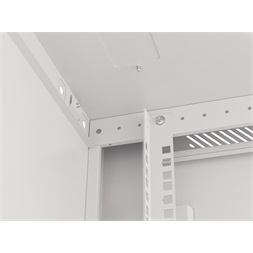 Lanberg WF01-6622-10S 19" 22U SZÉL:600mm MÉLY:600mm MAG:1085mm lapraszerelt üvegajtós szürke fali rack szekrény