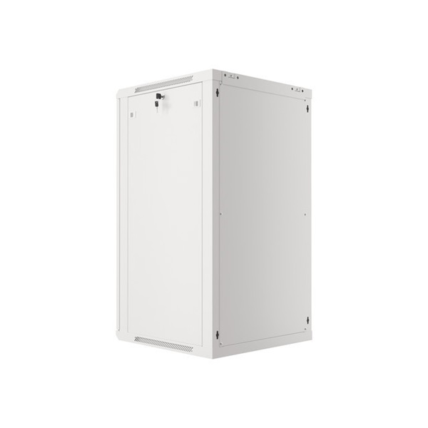 Lanberg WF01-6622-10S 19" 22U SZÉL:600mm MÉLY:600mm MAG:1085mm lapraszerelt üvegajtós szürke fali rack szekrény