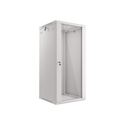 Lanberg WF01-6627-10S 19" 27U SZÉL:600mm MÉLY:600mm MAG:1307mm lapraszerelt üvegajtós szürke fali rack szekrény