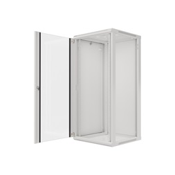 Lanberg WF01-6627-10S 19" 27U SZÉL:600mm MÉLY:600mm MAG:1307mm lapraszerelt üvegajtós szürke fali rack szekrény