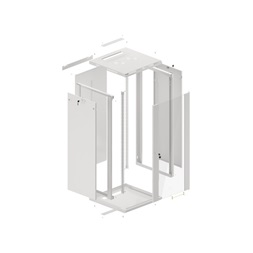 Lanberg WF01-6627-10S 19" 27U SZÉL:600mm MÉLY:600mm MAG:1307mm lapraszerelt üvegajtós szürke fali rack szekrény