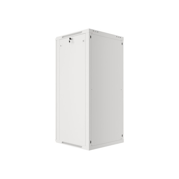 Lanberg WF01-6627-10S 19" 27U SZÉL:600mm MÉLY:600mm MAG:1307mm lapraszerelt üvegajtós szürke fali rack szekrény