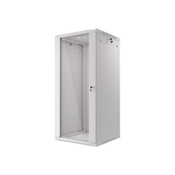 Lanberg WF01-6627-10S 19" 27U SZÉL:600mm MÉLY:600mm MAG:1307mm lapraszerelt üvegajtós szürke fali rack szekrény