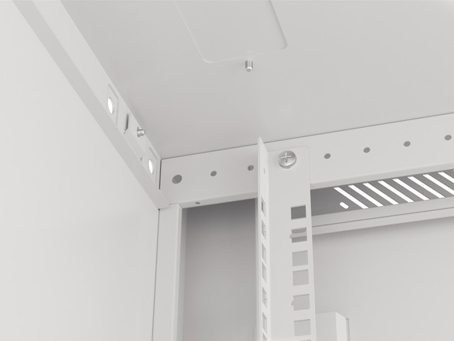 Lanberg WF01-6627-10S 19" 27U SZÉL:600mm MÉLY:600mm MAG:1307mm lapraszerelt üvegajtós szürke fali rack szekrény