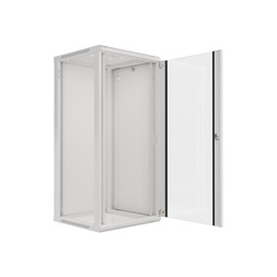 Lanberg WF01-6627-10S 19" 27U SZÉL:600mm MÉLY:600mm MAG:1307mm lapraszerelt üvegajtós szürke fali rack szekrény