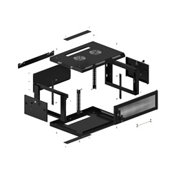 Lanberg WF01-6404-23B 19" 4U SZÉL:600mm MÉLY:450mm MAG:512mm lapraszerelt perforált ajtós fekete fali rack szekrény