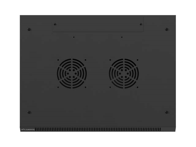 Lanberg WF01-6404-23B 19" 4U SZÉL:600mm MÉLY:450mm MAG:512mm lapraszerelt perforált ajtós fekete fali rack szekrény