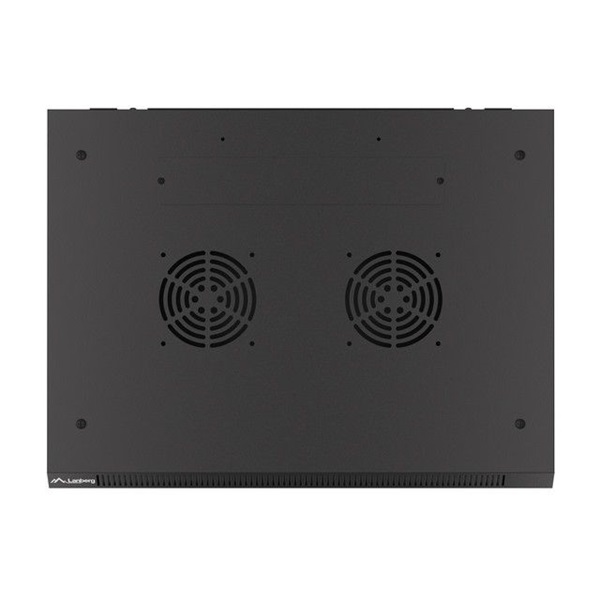 Lanberg WF01-6406-00B 19" 6U SZÉL:600mm MÉLY:450mm MAG:600mm lapraszerelt fémajtós fekete fali rack szekrény