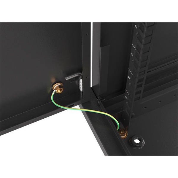 Lanberg WF01-6406-00B 19" 6U SZÉL:600mm MÉLY:450mm MAG:600mm lapraszerelt fémajtós fekete fali rack szekrény