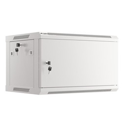 Lanberg WF01-6406-00S 19" 6U SZÉL:600mm MÉLY:450mm MAG:600mm lapraszerelt fémajtós szürke fali rack szekrény