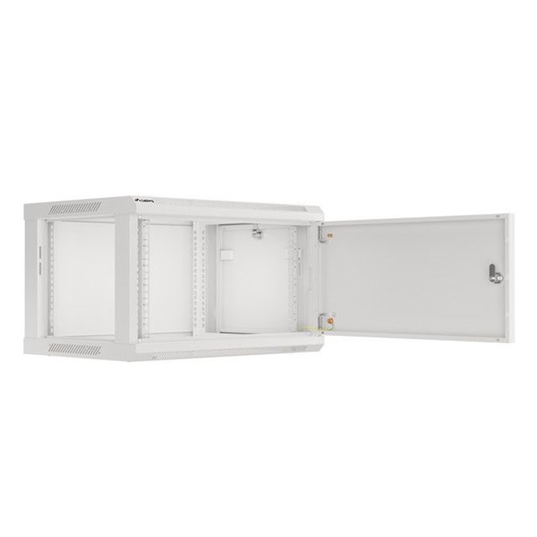 Lanberg WF01-6406-00S 19" 6U SZÉL:600mm MÉLY:450mm MAG:600mm lapraszerelt fémajtós szürke fali rack szekrény