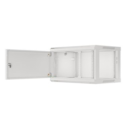 Lanberg WF01-6406-00S 19" 6U SZÉL:600mm MÉLY:450mm MAG:600mm lapraszerelt fémajtós szürke fali rack szekrény