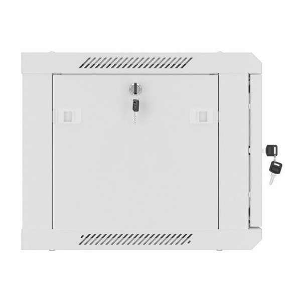 Lanberg WF01-6406-00S 19" 6U SZÉL:600mm MÉLY:450mm MAG:600mm lapraszerelt fémajtós szürke fali rack szekrény