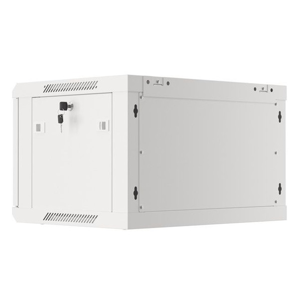 Lanberg WF01-6406-00S 19" 6U SZÉL:600mm MÉLY:450mm MAG:600mm lapraszerelt fémajtós szürke fali rack szekrény
