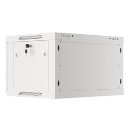 Lanberg WF01-6406-00S 19" 6U SZÉL:600mm MÉLY:450mm MAG:600mm lapraszerelt fémajtós szürke fali rack szekrény