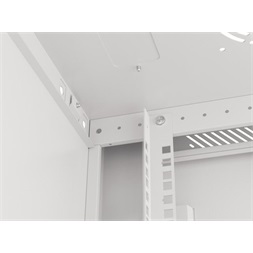 Lanberg WF01-6406-00S 19" 6U SZÉL:600mm MÉLY:450mm MAG:600mm lapraszerelt fémajtós szürke fali rack szekrény
