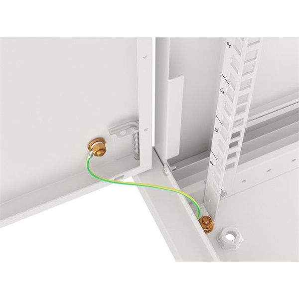 Lanberg WF01-6406-00S 19" 6U SZÉL:600mm MÉLY:450mm MAG:600mm lapraszerelt fémajtós szürke fali rack szekrény