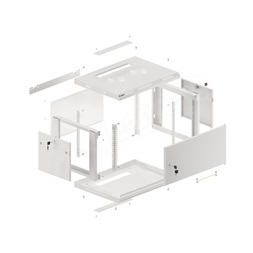 Lanberg WF01-6406-00S 19" 6U SZÉL:600mm MÉLY:450mm MAG:600mm lapraszerelt fémajtós szürke fali rack szekrény