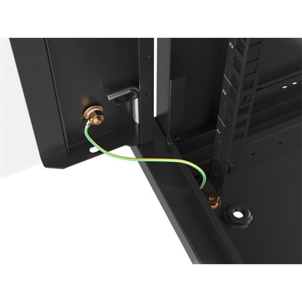 Lanberg WF01-6406-10B 19" 6U SZÉL:600mm MÉLY:450mm MAG:379mm lapraszerelt üvegajtós fekete fali rack szekrény