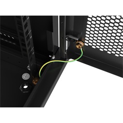 Lanberg WF01-6409-23B 19" 9U SZÉL:600mm MÉLY:450mm MAG:512mm lapraszerelt perforált ajtós fekete fali rack szekrény