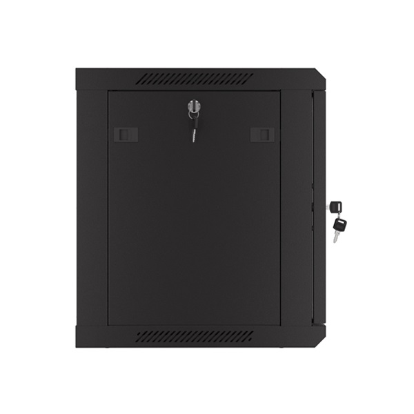 Lanberg WF01-6409-23B 19" 9U SZÉL:600mm MÉLY:450mm MAG:512mm lapraszerelt perforált ajtós fekete fali rack szekrény