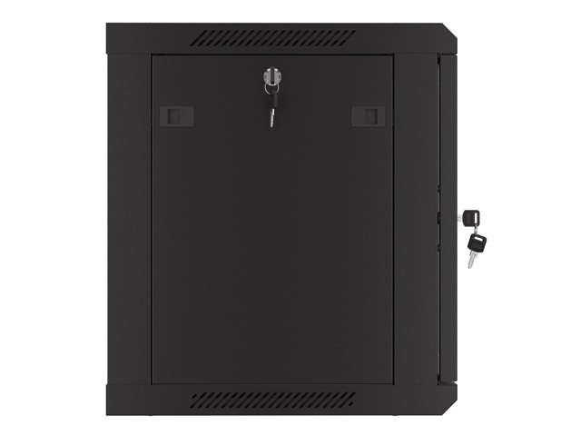 Lanberg WF01-6409-23B 19" 9U SZÉL:600mm MÉLY:450mm MAG:512mm lapraszerelt perforált ajtós fekete fali rack szekrény