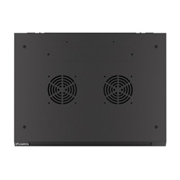 Lanberg WF01-6412-00B 19" 12U SZÉL:600mm MÉLY:450mm MAG:645mm lapraszerelt fémajtós fekete fali rack szekrény