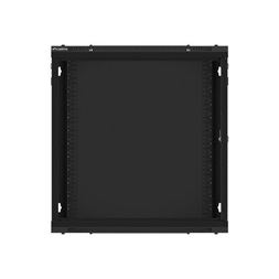 Lanberg WF01-6412-00B 19" 12U SZÉL:600mm MÉLY:450mm MAG:645mm lapraszerelt fémajtós fekete fali rack szekrény