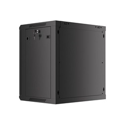 Lanberg WF01-6412-00B 19" 12U SZÉL:600mm MÉLY:450mm MAG:645mm lapraszerelt fémajtós fekete fali rack szekrény