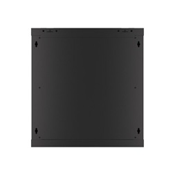 Lanberg WF01-6412-00B 19" 12U SZÉL:600mm MÉLY:450mm MAG:645mm lapraszerelt fémajtós fekete fali rack szekrény