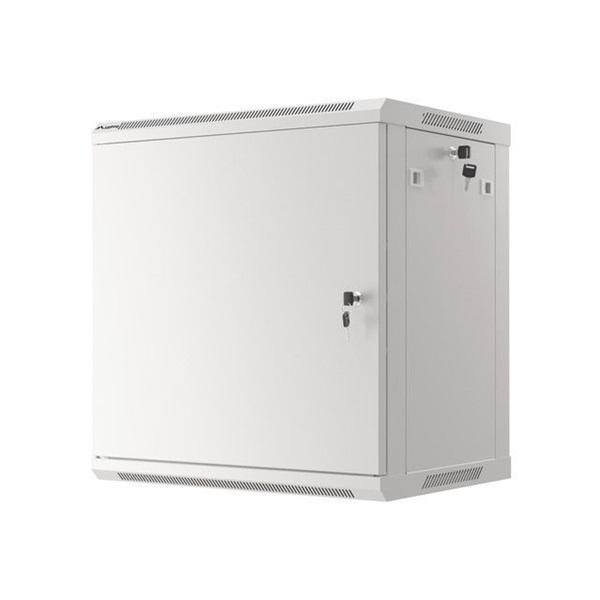 Lanberg WF01-6412-00S 19" 12U SZÉL:600mm MÉLY:450mm MAG:645mm lapraszerelt fémajtós szürke fali rack szekrény
