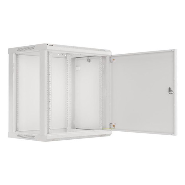 Lanberg WF01-6412-00S 19" 12U SZÉL:600mm MÉLY:450mm MAG:645mm lapraszerelt fémajtós szürke fali rack szekrény
