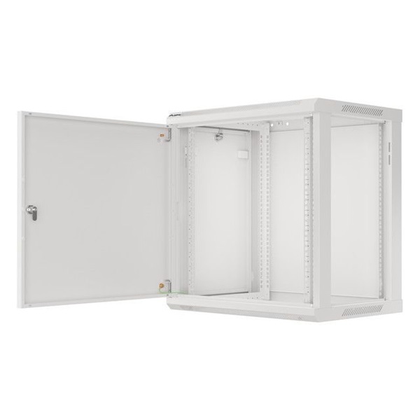 Lanberg WF01-6412-00S 19" 12U SZÉL:600mm MÉLY:450mm MAG:645mm lapraszerelt fémajtós szürke fali rack szekrény