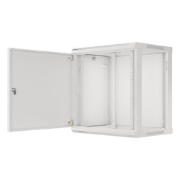 Lanberg WF01-6412-00S 19" 12U SZÉL:600mm MÉLY:450mm MAG:645mm lapraszerelt fémajtós szürke fali rack szekrény