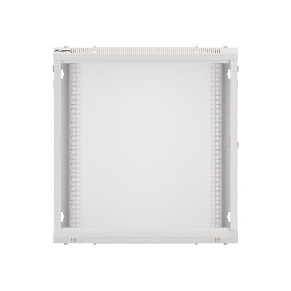 Lanberg WF01-6412-00S 19" 12U SZÉL:600mm MÉLY:450mm MAG:645mm lapraszerelt fémajtós szürke fali rack szekrény