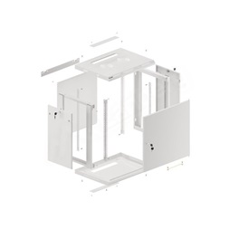 Lanberg WF01-6412-00S 19" 12U SZÉL:600mm MÉLY:450mm MAG:645mm lapraszerelt fémajtós szürke fali rack szekrény