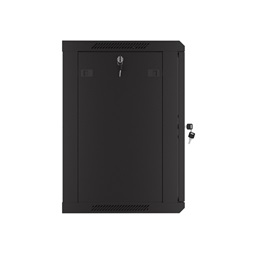 Lanberg WF01-6412-23B 19" 12U SZÉL:600mm MÉLY:450mm MAG:512mm lapraszerelt perforált ajtós fekete fali rack szekrény