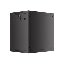 Lanberg WF01-6412-23B 19" 12U SZÉL:600mm MÉLY:450mm MAG:512mm lapraszerelt perforált ajtós fekete fali rack szekrény