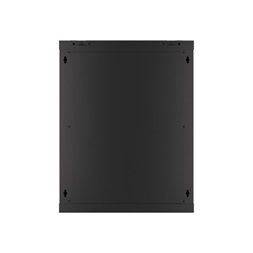 Lanberg WF01-6415-10B 19" 15U SZÉL:600mm MÉLY:450mm MAG:774mm lapraszerelt üvegajtós fekete fali rack szekrény