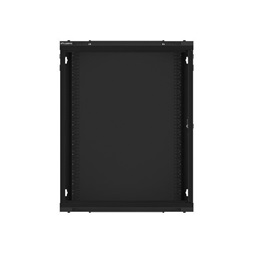 Lanberg WF01-6415-10B 19" 15U SZÉL:600mm MÉLY:450mm MAG:774mm lapraszerelt üvegajtós fekete fali rack szekrény